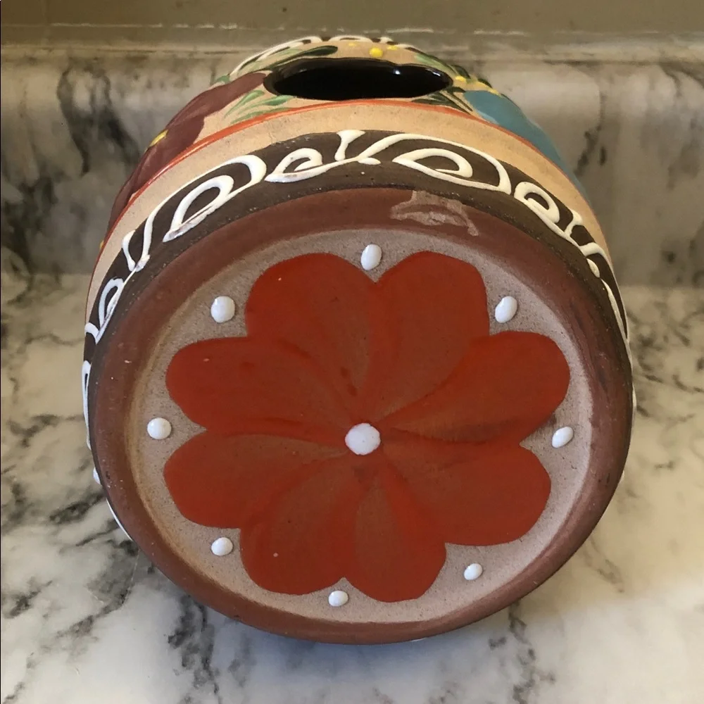 Handpainted Blue Tequila Ceramic Dispenser - Home Party Decor